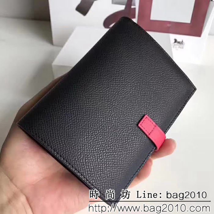 CELINE賽琳原單 專櫃款 手掌紋牛皮小號搭扣拼色錢夾 0146 SL1426